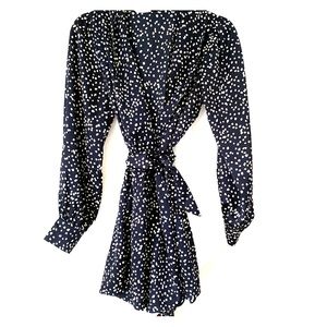 LUSH Dark Navy and White Speck Romper